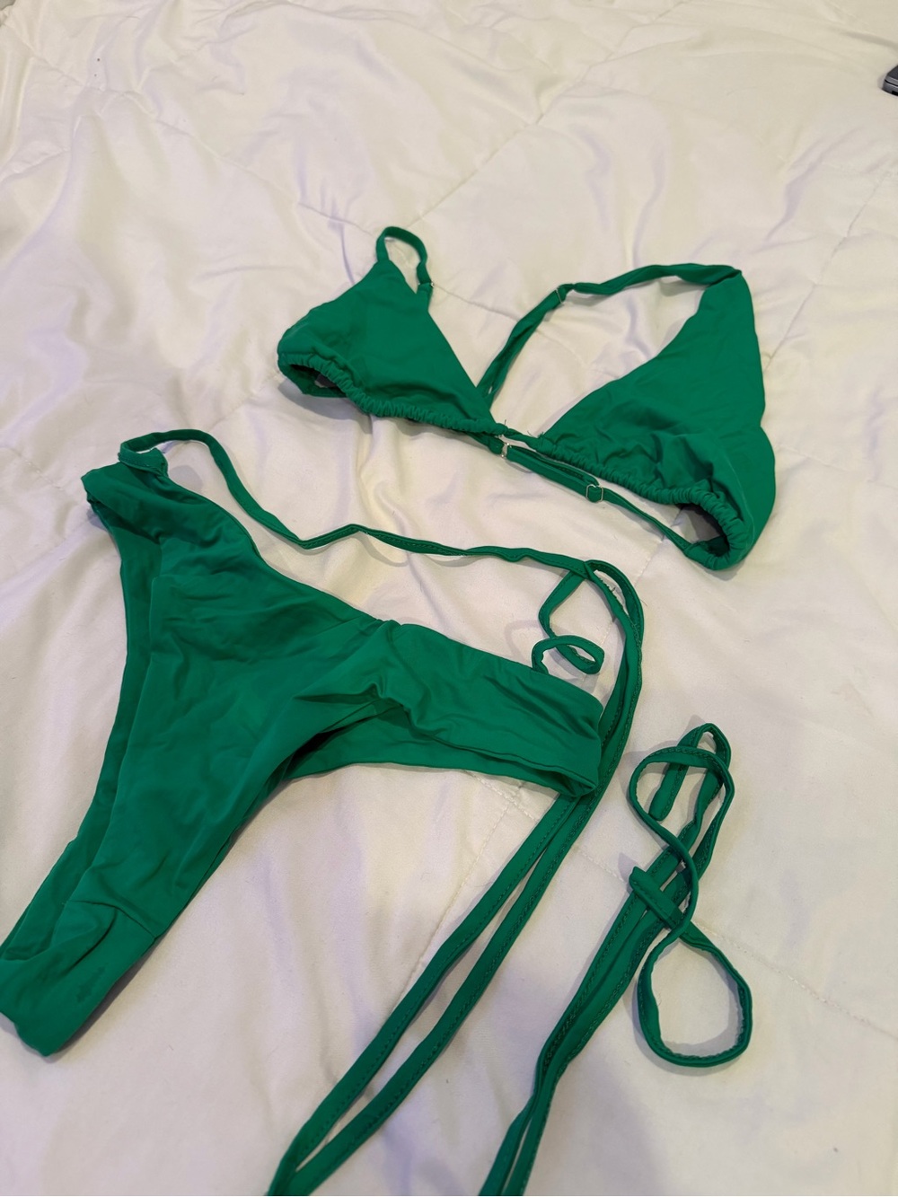 EGO Green Triangle String Bikini Set